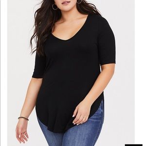 Torrid Super Soft Black Tunic Tee